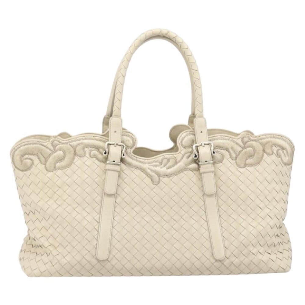 Bottega Veneta Belted Cabas Tote Intrecciato Nappa with Stitched Detail Large